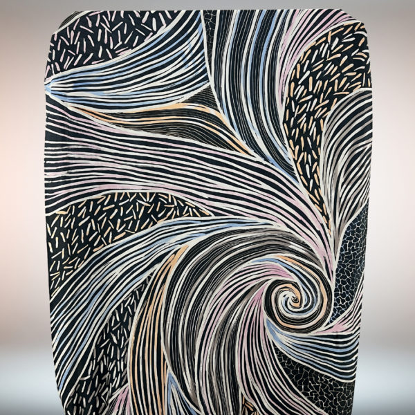 Crepe Silk Batik Fabric - Black Hole