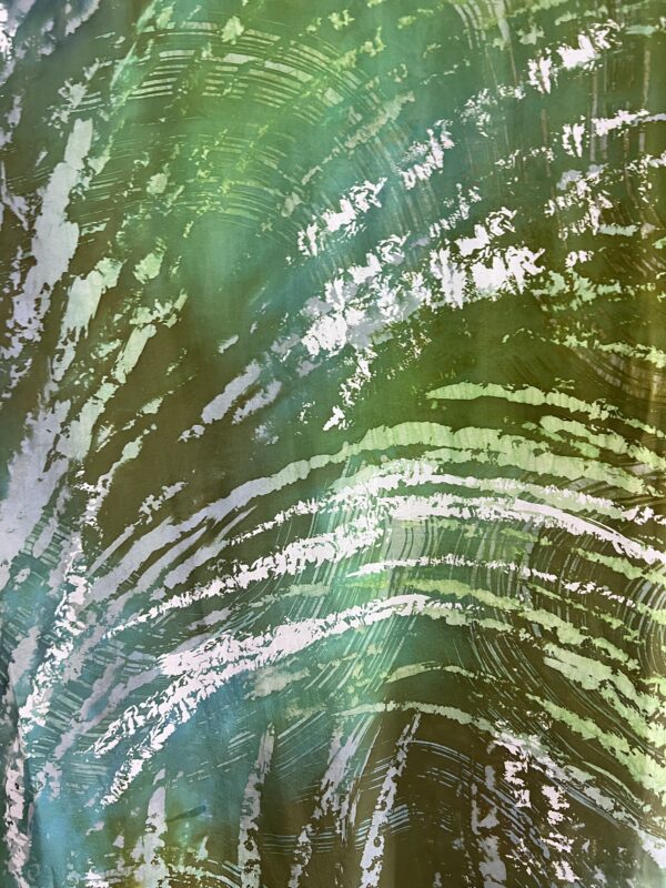 Crepe Silk Batik Fabric - Moss Green - Image 3