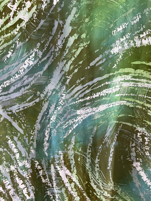 Crepe Silk Batik Fabric - Moss Green - Image 4